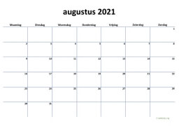 Kalender Augustus 2021 Niederlande 04