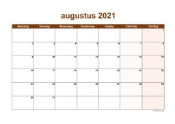 Kalender Augustus 2021 Niederlande 06