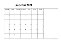 Kalender Augustus 2021 Niederlande 08