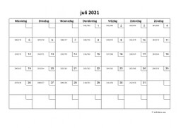 Kalender Juli 2021 Niederlande 01