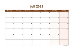Kalender Juli 2021 Niederlande 06