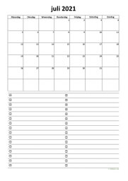 Kalender Juli 2021 Niederlande 07