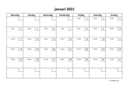 Maandkalender 2021 Niederlande 01