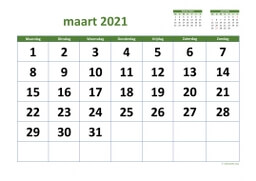 Kalender Maart 2021 Niederlande 03