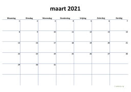 Kalender Maart 2021 Niederlande 04