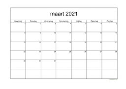 Kalender Maart 2021 Niederlande 05
