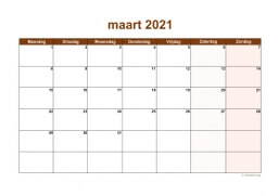 Kalender Maart 2021 Niederlande 06