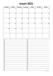 Kalender Maart 2021 Niederlande 07