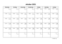 Kalender Oktober 2021 Niederlande 01