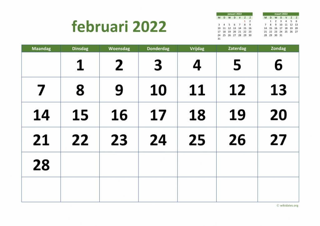 2022 kalendar februari Academic Calendar