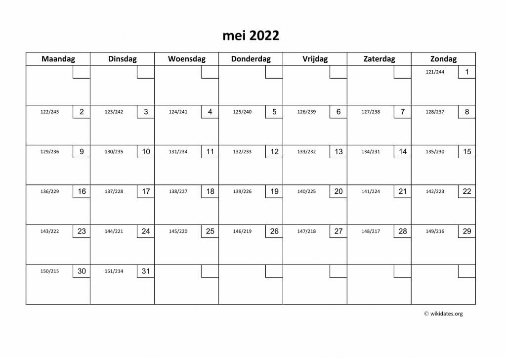Kalender Mei 2022 Niederlande