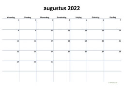 Kalender Augustus 2022 Niederlande 04