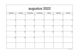 Kalender Augustus 2022 Niederlande 05
