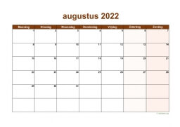 Kalender Augustus 2022 Niederlande 06