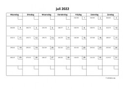 Kalender Juli 2022 Niederlande 01