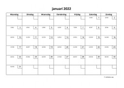 Maandkalender 2022 Niederlande 01