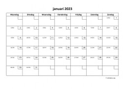 Kalender Januari 2023 Niederlande 01