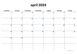 Kalender April 2024 Niederlande 04
