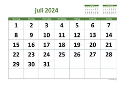 Kalender Juli 2024 Niederlande 03