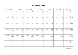 Kalender Oktober 2024 Niederlande 01
