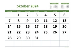 Kalender Oktober 2024 Niederlande 03