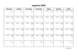 Kalender Augustus 2025 Niederlande 01