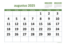 Kalender Augustus 2025 Niederlande 03
