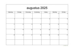 Kalender Augustus 2025 Niederlande 05