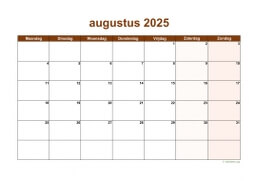 Kalender Augustus 2025 Niederlande 06