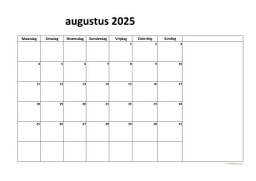 Kalender Augustus 2025 Niederlande 08