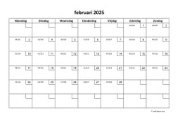 Kalender Februari 2025 Niederlande 01