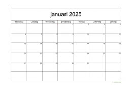Kalender Januari 2025 Niederlande 05