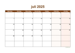 Kalender Juli 2025 Niederlande 06