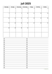 Kalender Juli 2025 Niederlande 07