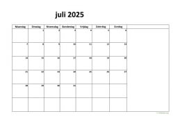 Kalender Juli 2025 Niederlande 08