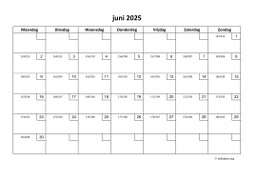 Kalender Juni 2025 Niederlande 01