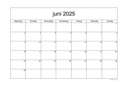 Kalender Juni 2025 Niederlande 05
