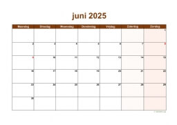 Kalender Juni 2025 Niederlande 06