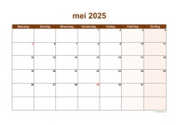 Kalender Mei 2025 Niederlande 06