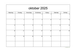 Kalender Oktober 2025 Niederlande 05