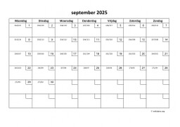 Kalender September 2025 Niederlande 01