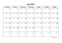 Kalender April 2026 Niederlande 01