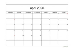 Kalender April 2026 Niederlande 05