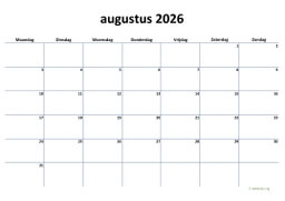 Kalender Augustus 2026 Niederlande 04