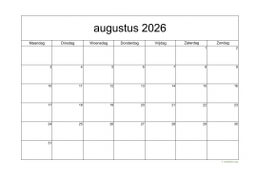 Kalender Augustus 2026 Niederlande 05