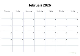 Kalender Februari 2026 Niederlande 04