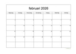 Kalender Februari 2026 Niederlande 05