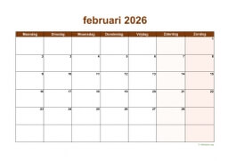 Kalender Februari 2026 Niederlande 06