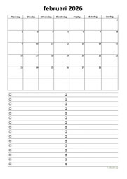Kalender Februari 2026 Niederlande 07