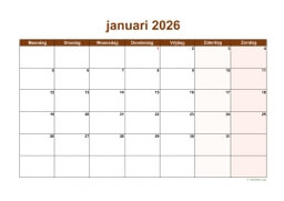 Kalender Januari 2026 Niederlande 06